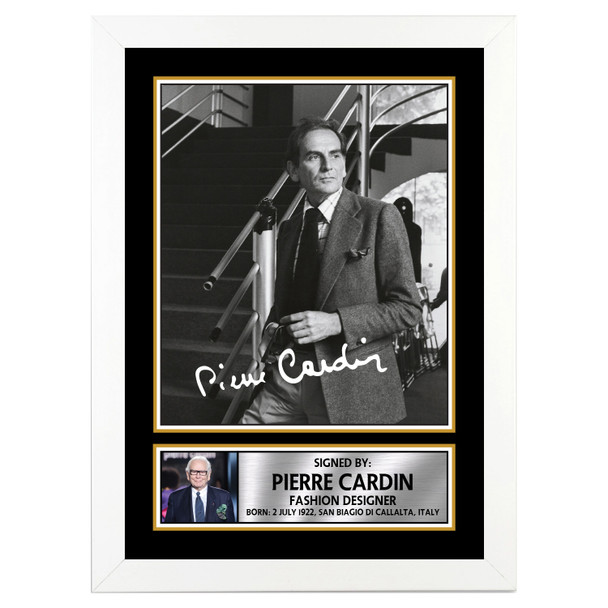 Pierre Cardin 2 - Fashion Designer - Autographed Poster Print Photo Signature GIFT