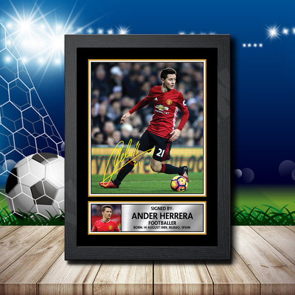 Ander Herrera - Footballer - Autographed Poster Print Photo Signature GIFT
