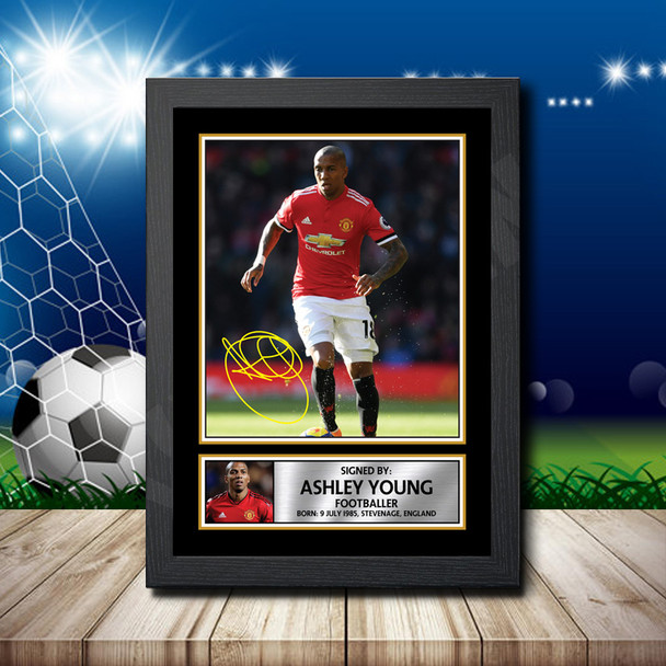 Ashley Young 2 - Footballer - Autographed Poster Print Photo Signature GIFT