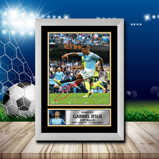 Gabriel Jesus - Footballer - Autographed Poster Print Photo Signature GIFT