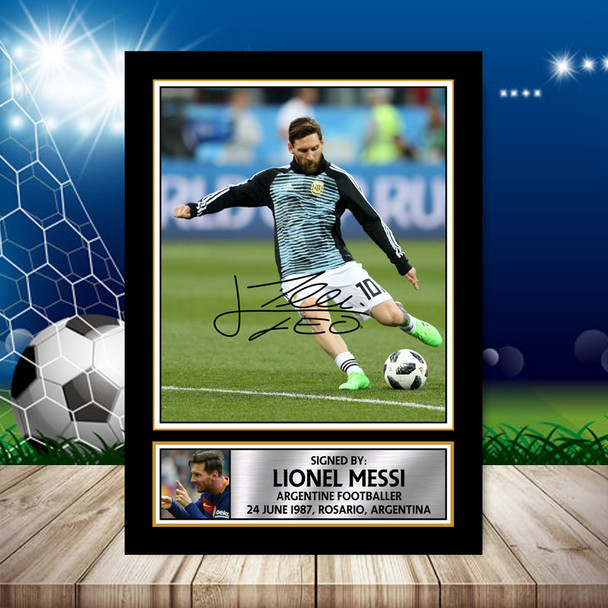 Lionel Messi - Footballer - Autographed Poster Print Photo Signature GIFT