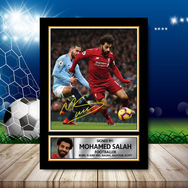 MOHAMED SALAH - Footballer - Autographed Poster Print Photo Signature GIFT