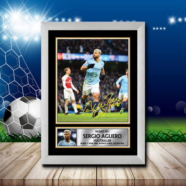 Sergio Aguero 2 - Footballer - Autographed Poster Print Photo Signature GIFT