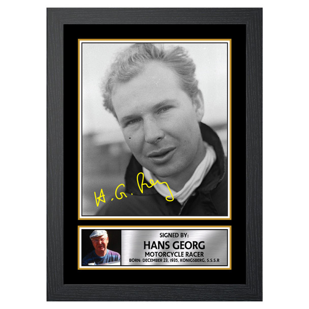 Hans Georg M504 - Motor Racer - Autographed Poster Print Photo Signature GIFT