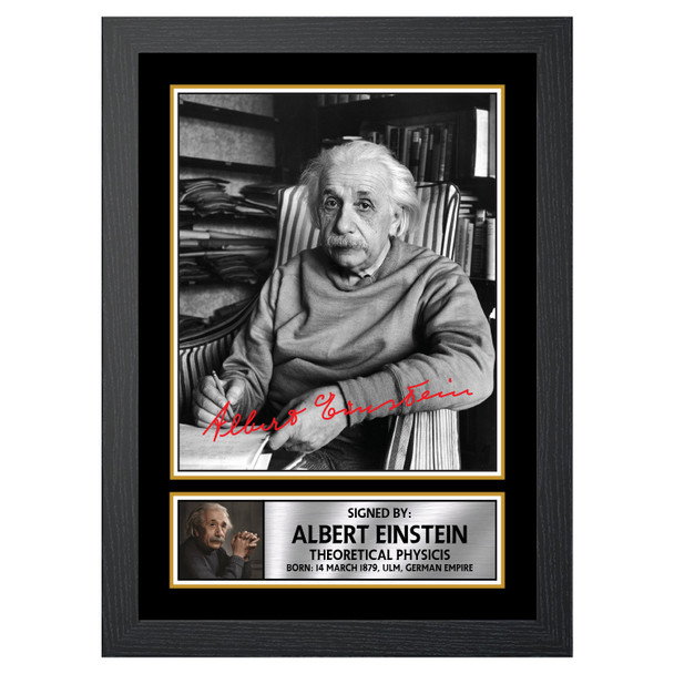 Albert Einstein M411 - Scientist - Autographed Poster Print Photo Signature GIFT