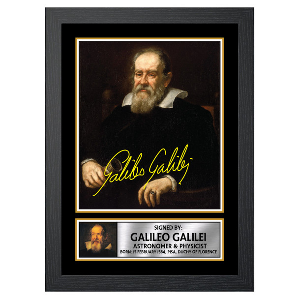 Galileo Galilei M428 - Scientist - Autographed Poster Print Photo Signature GIFT