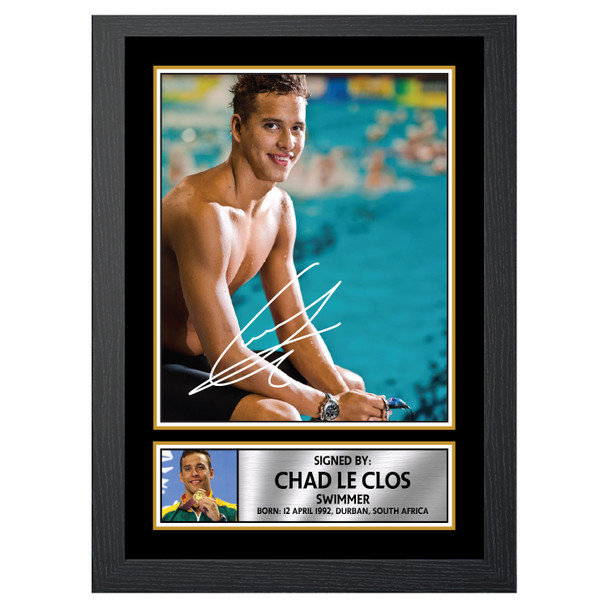 Chad le Clos M457 - Swimmer - Autographed Poster Print Photo Signature GIFT