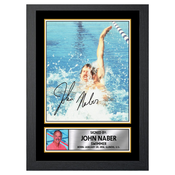 John Naber M466 - Swimmer - Autographed Poster Print Photo Signature GIFT