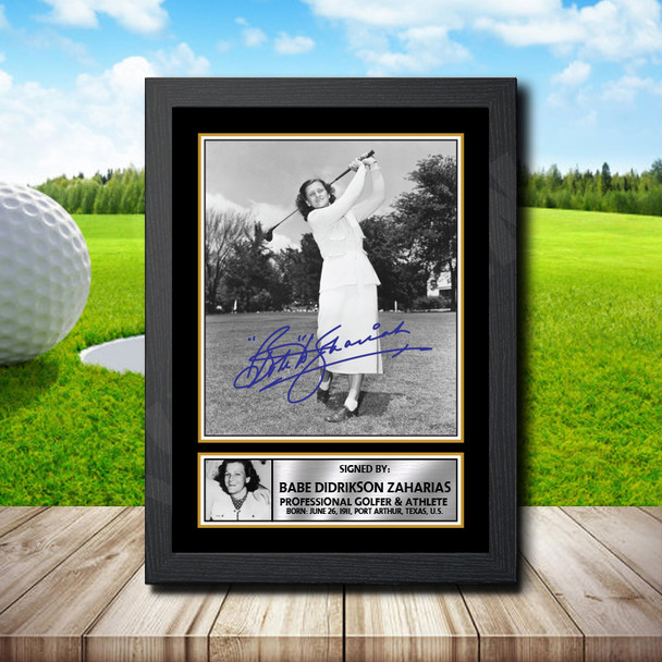 Babe Zaharias 2 - Golf - Autographed Poster Print Photo Signature GIFT