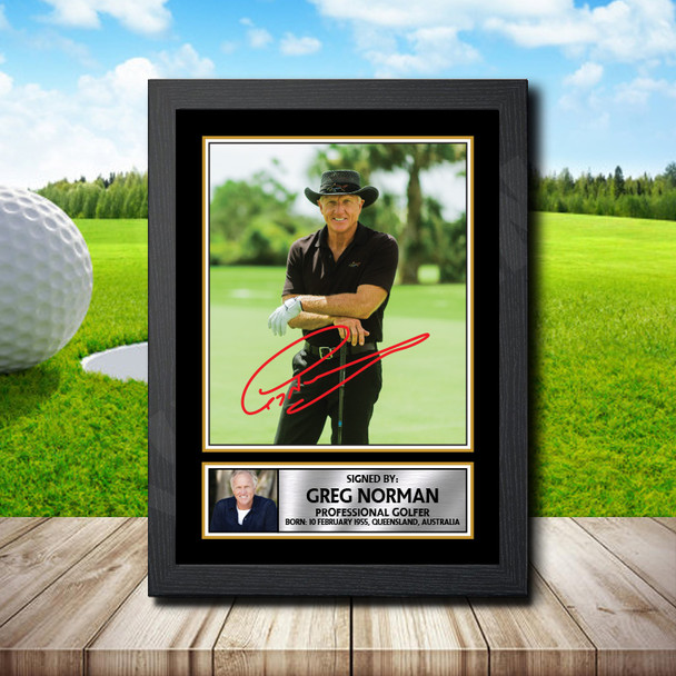 Greg Norman - Golf - Autographed Poster Print Photo Signature GIFT