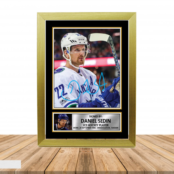 Daniel Sedin - Ice Hockey - Autographed Poster Print Photo Signature GIFT