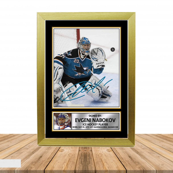 Evgeni Nabokov 2 Ice Hockey Autographed Poster Print Photo Signature Gift