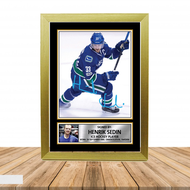 Henrik Sedin - Ice Hockey - Autographed Poster Print Photo Signature GIFT