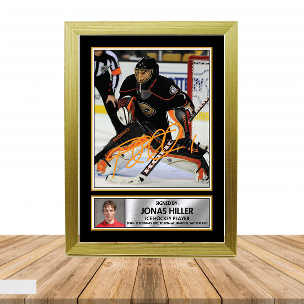 Jonas Hiller 2 - Ice Hockey - Autographed Poster Print Photo Signature GIFT