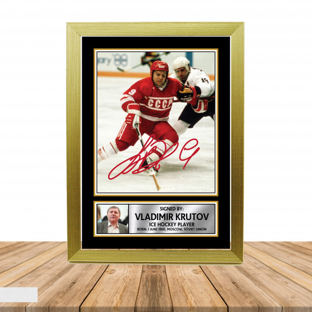 Vladimir Krutov 2 - Ice Hockey - Autographed Poster Print Photo Signature GIFT