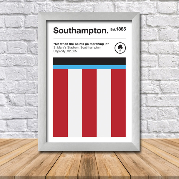 Retro Southampton Club Colours - Southampton Fan Football Poster