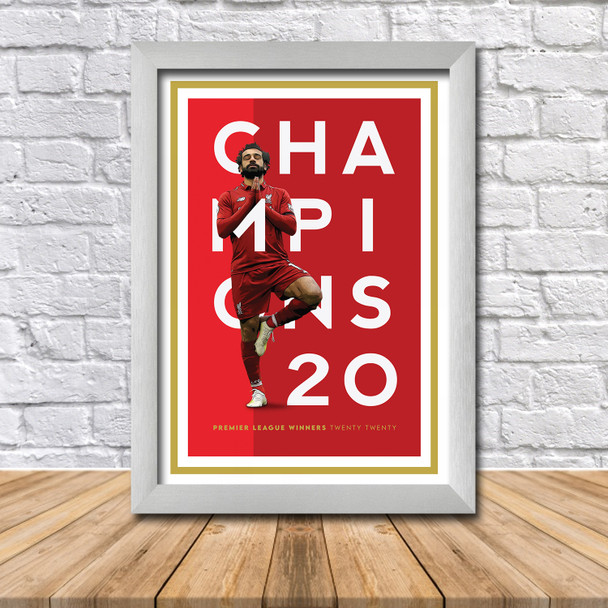 Champions of England Liverpool Mo Salah Limited Edition Poster Print 2020