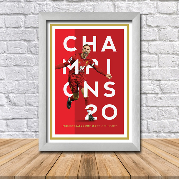 Champions of England Liverpool Henderson Limited Edition Poster Print 2020