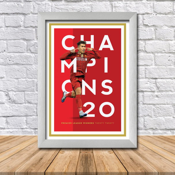 Champions of England Liverpool Firmino Limited Edition Poster Print 2020