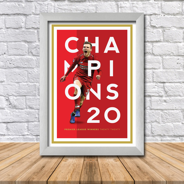 Champions of England Liverpool Robertson Mane Limited Edition Poster Print 2020