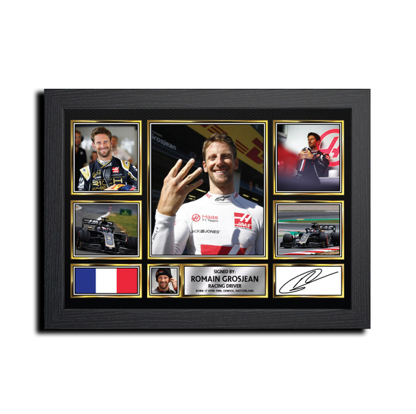 Romain Grosjean MC1717 - Signed Autographed Formula 1 Print