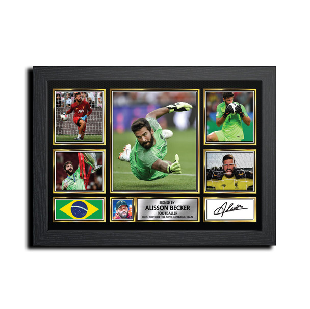 Alisson Football Gift MC1557 Framed Autographed Print