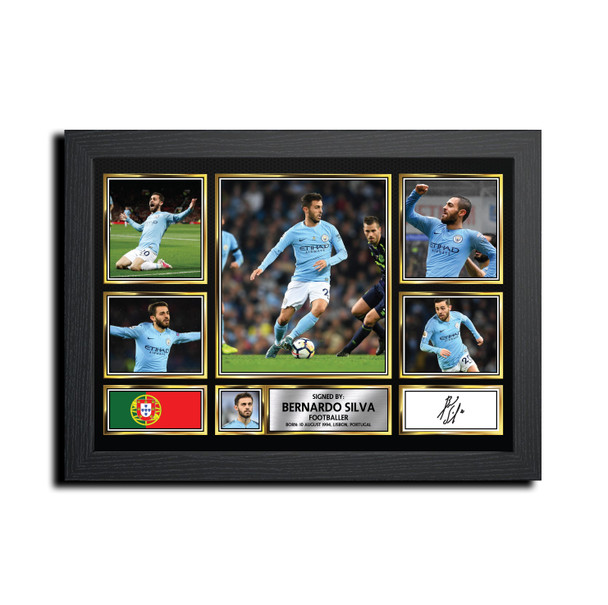 Bernardo Silva Football Gift MC1566 Framed Autographed Print