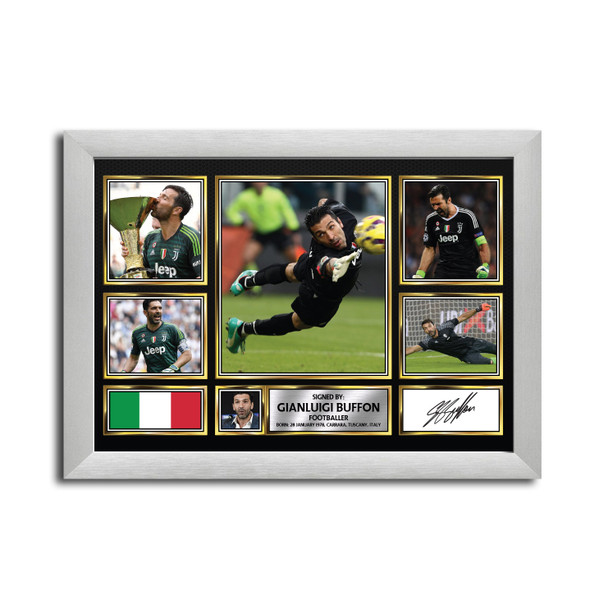 Gianluigi Buffon Football Gift MC1592 Framed Autographed Print