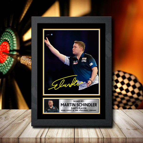 Martin Schindler 2 Signed Autographed Darts Star Poster Print Framed Merch Gift