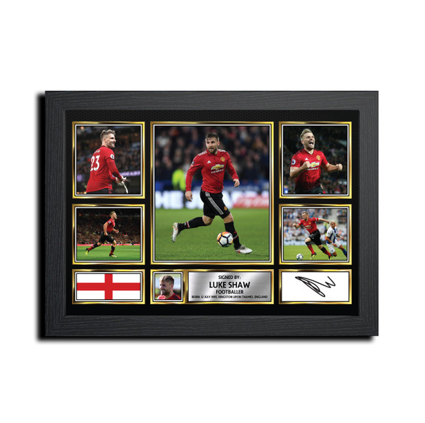 Luke Shaw Football Gift MC1636 Framed Autographed Print