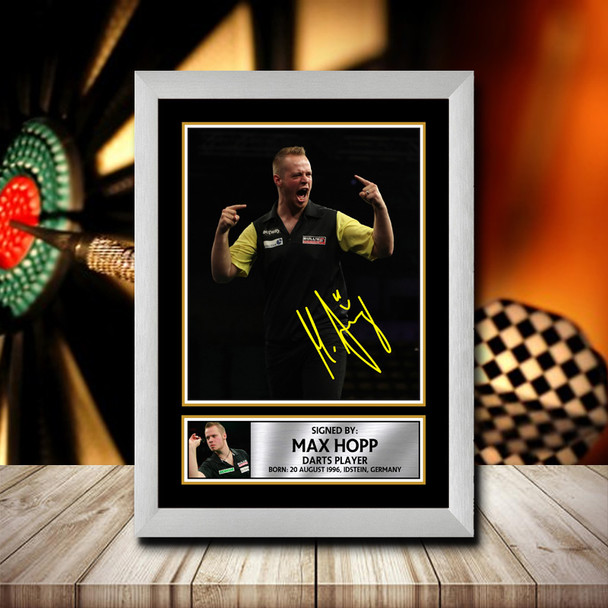 Max Hopp 2 Signed Autographed Darts Star Poster Print Framed Merch Gift
