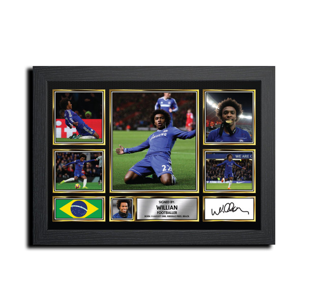 WILLIAN Football Gift MC1677 Framed Autographed Print
