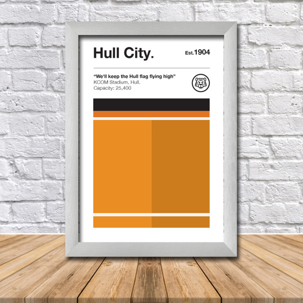 Retro Hull Club Colours - Hull Fan Championship Football Crest Poster Print