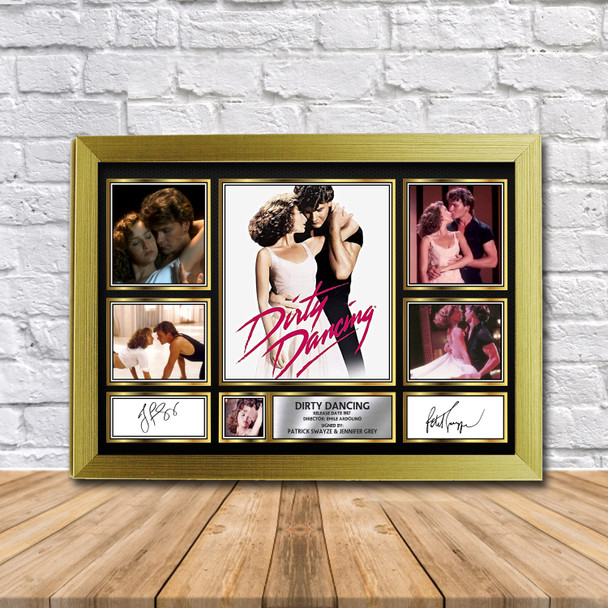 Dirty Dancing 1987 Movie Gift Framed Autographed Print Landscape