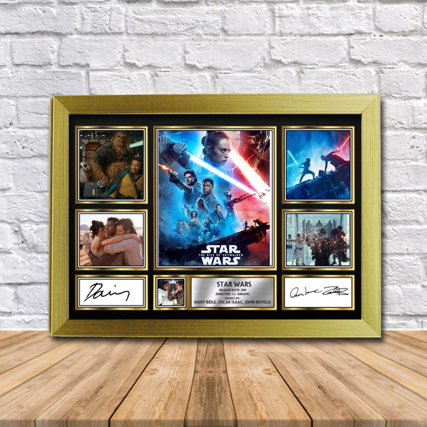 Star Wars 2019 The Rise of Skywalker Movie Gift Framed Autographed Print Landscape