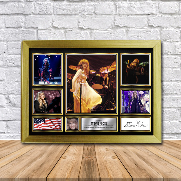Stevie Nicks Music Gift Framed Autographed Print Landscape