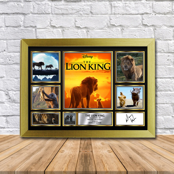 The Lion King Movie Gift Framed Autographed Print Landscape