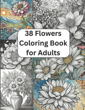 38 Flowers Coloring Book for Adults ""Blossom Serenity: An Adult Floral Coloring Journey"" 38 Flowers Coloring Book for Adults ""Blossom Serenity: An Adult Floral Coloring Journey""