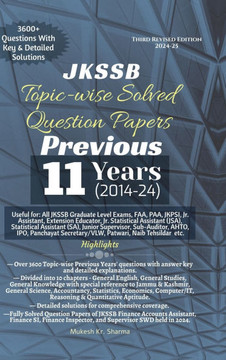 JKSSB Topic-wise Solved Question Papers: Previous 9 Years' (2014-22)