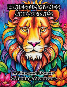 Majestic Manes and Petals: A Lion and Flower Coloring Adventure