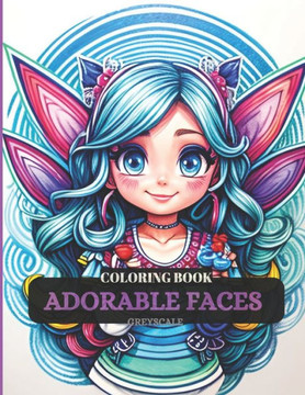 Adorable Faces Greyscale Coloring Book: Adorable Faces Greyscale Coloring Book With 40 beautiful Characters to Color