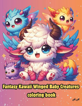 Fantasy Kawaii Winged Baby Creatures Coloring Book: Fun And Easy Coloring Pages with Adorable kawaii winged baby Creatures Illustrations for Boys, Gir