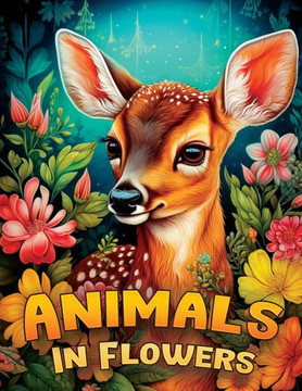Cute Animals in Flowers: Adult Coloring Book for Women with Cute Baby Animals in Blooms
