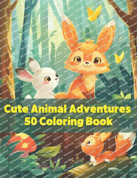 Cute Animal Adventures 50 Coloring Book: Whimsical Wildlife: A Coloring Adventure with Adorable Animals