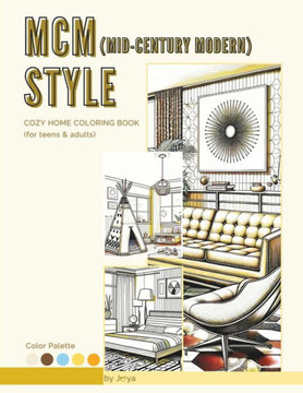 MCM (Mid-century Modern) Style Cozy Home Coloring Book