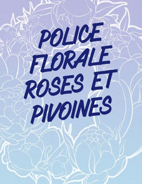 Police florale roses et pivoines