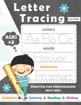 Letters Tracing practice: Alphabet Handwriting Practice workbook for kids with Sight words for boys Preschoolers Ages 3-5 Pre K, Kindergarten /R