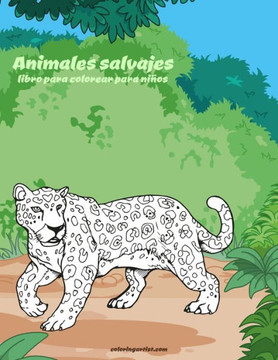 Animales salvajes libro para colorear para niños Animales salvajes libro para colorear para niños