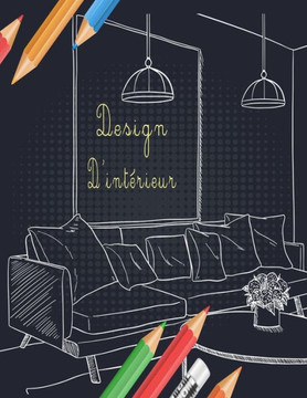 Design d'intérieur: Livre de coloriage adulte avec des conceptions de maison décorées modernes et des idées de pièce pour la détente