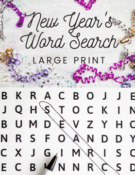 New Year's Word Search: Large Print Word Search All About New Year's - Large Print